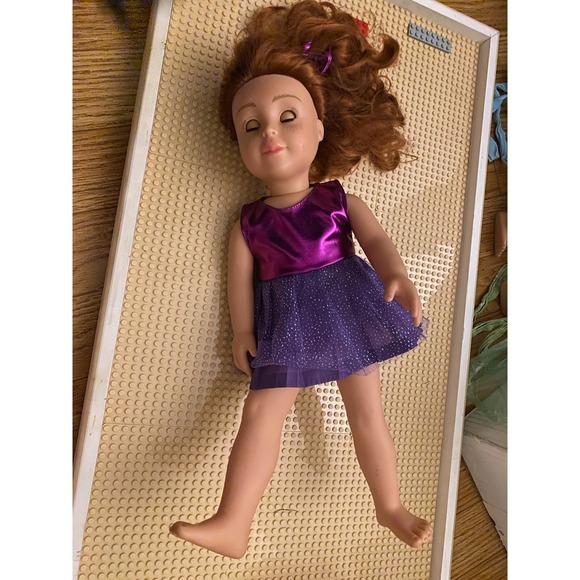 ADORA Other - Adora Amazing Girls 18 inch Doll Auburn Hair Freckles Purple Dress A18-01